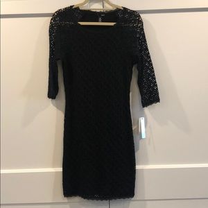 Aqua Crochet Overlay Dress NWT